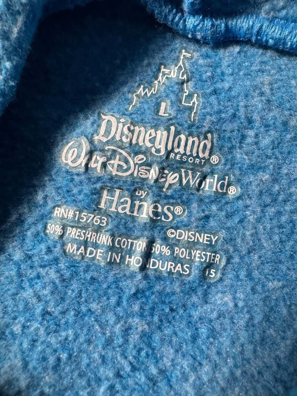 Disney Hanes Sweatshirt Size L Blue Resort